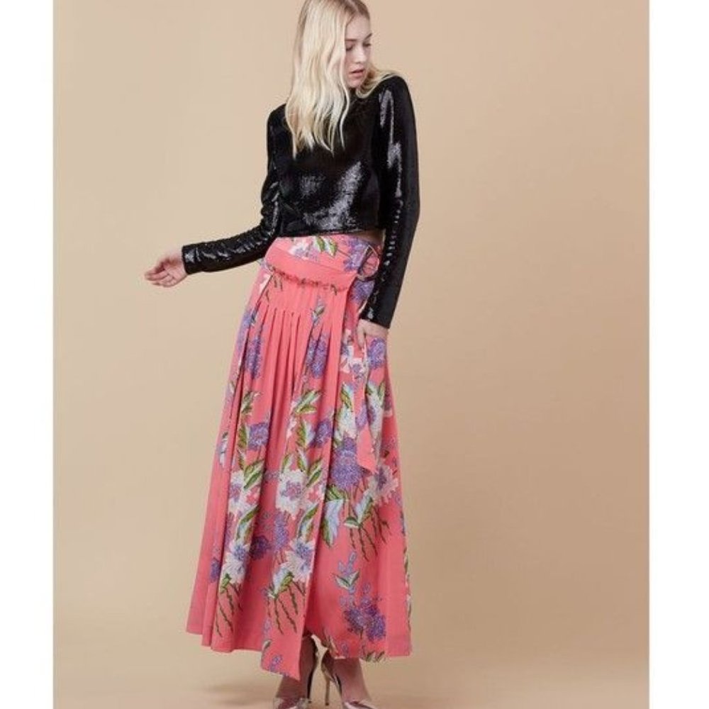 DVF Floor Length O Ring Skirt - Curzon Pink Coral Size 8